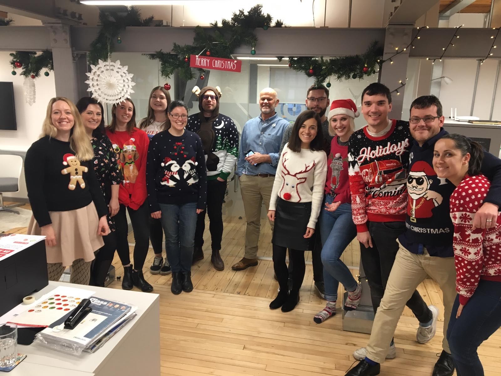 The Harris team takes part in Christmas Jumper Day